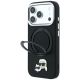 2. Etui Karl Lagerfeld with Ring Stand 360 Karl & Choupette Heads Pin MagSafe na iPhone 18 Pro / 17 Pro - czarne