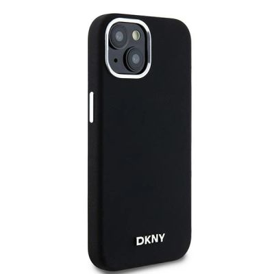 4. Etui DKNY Liquid Silicone Small Metal Logo MagSafe na iPhone 15 / 14 / 13 - czarne