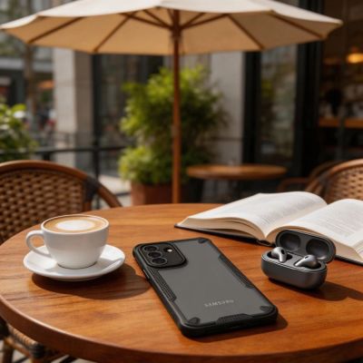 4. Etui Tech-Protect Rugged Shield na Samsung Galaxy A37 5G - półprzezroczysto-czarne