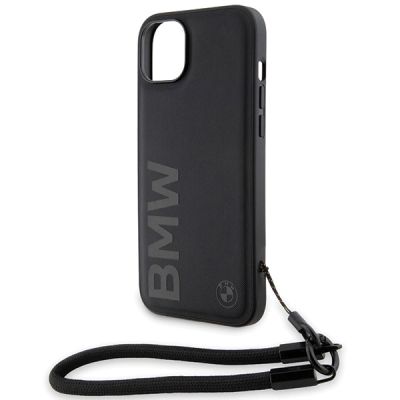 5. Etui BMW Signature Leather Wordmark Cord na iPhone 15 / 14 / 13 - czarne
