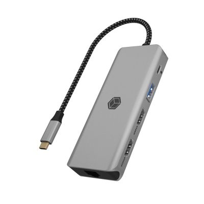 Stacja dokująca ICY BOX IB-DK4012-CPD Przewodowa USB 3.2 Gen 1 (3.1 Gen 1) Type-C Antracyt, Czarny