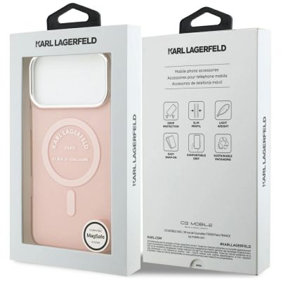 8. Etui Karl Lagerfeld IML Karl RSG Logo MagSafe do iPhone 17 Pro Max - różowe