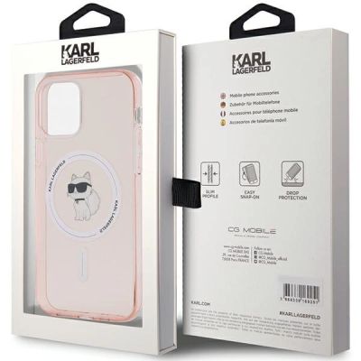 7. Etui Karl Lagerfeld IML Choupette MagSafe na iPhone 12/12 Pro - różowe