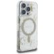 4. Etui Guess Resin Flowers Glitter MagSafe na iPhone 16 Pro - beżowe