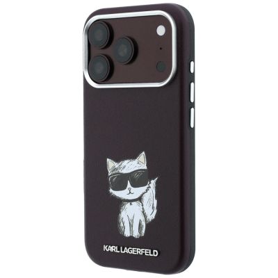3. Etui Karl Lagerfeld Smooth Choupette Sketch MagSafe na iPhone 17 Pro / 18 Pro - burgundowe