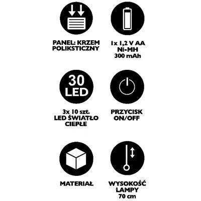 6. LAMPA SOLARNA SŁONECZNIKI 70CM