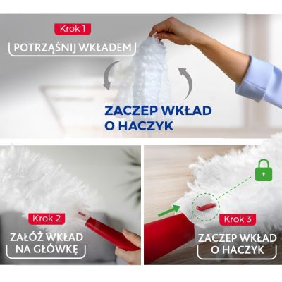 7. Miotełka do kurzu Vileda z krótką rączką + 2 wkłady Flex&Catch
