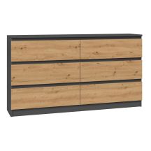 Komoda M6 140 138x40xH77 antracyt/artisan