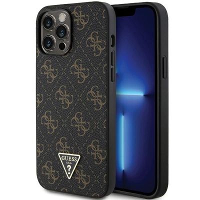 Etui Guess 4G Triangle Metal Logo na iPhone 14 Pro - czarne