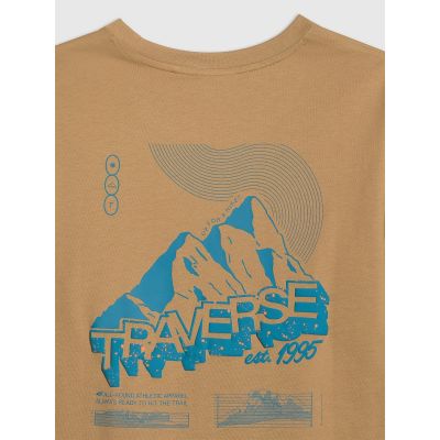 8. T-shirt regular z nadrukiem męski 4F 4FRAW25TTSHM3377-83S