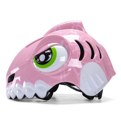 3. Kask rowerowy dziecięcy Wozinsky motyw dinozaur 52-56 cm - różowy