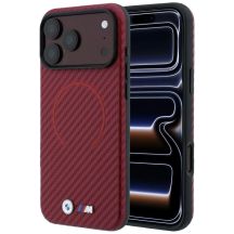 Etui BMW M Carbon Printed Ring MagSafe na iPhone 18 Pro / 17 Pro - burgundowe