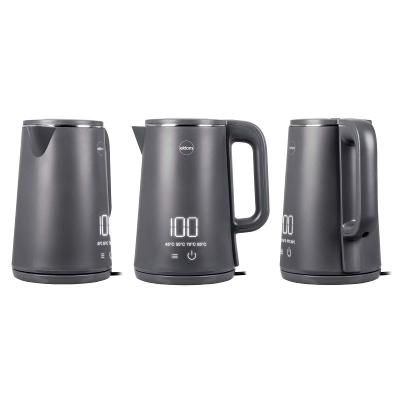 5. ELDOM CZAJNIK BEZPRZEWODOWY C515S ORRA 1,8L 2000W, SZARY, 5 PROGRAMÓW 45,55,70,85,100°C, PODTRZYMYWANIE TEMPERATURY
