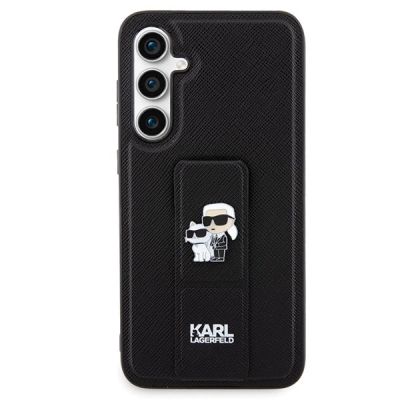 3. Etui Karl Lagerfeld Gripstand Saffiano Karl&Choupette Pins na Samsung Galaxy S23 FE - czarne