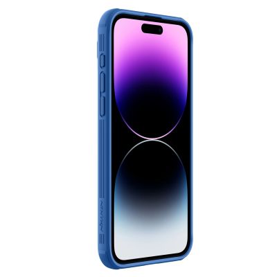 4. Pancerne etui Nillkin CamShield Pro Magnetic Case do iPhone 15 Pro Max z osłoną na aparat - niebieskie