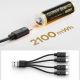 8. Bateria litowa Orico Ener-G EG5C 1,5 V 2100mWh akumulator AA USB-C z kablem ładującym 4 szt.