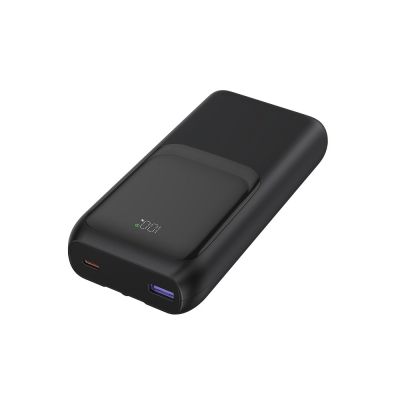 4. GEMBIRD POWERBANK O POJEMNOŚCI 20000MAH, SZYBKIE ŁADOWANIE 20W, WYŚWIETLACZ LCD, ZINTEGROWANE KABLE KOLOR CZARNY