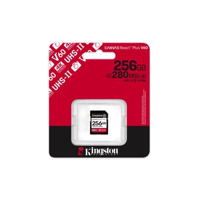 8. KINGSTON SDXC Canvas 256GB React Plus UHS-II 280R/150W U3 V60 for Full HD/4K