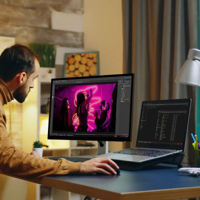 8. ALOGIC 27C5KPDT monitor komputerowy 68,6 cm (27") 5120 x 2880 px 5K Ultra HD LED Ekran dotykowy Przeznaczony dla wielu użytkowników Czarny, Srebrny