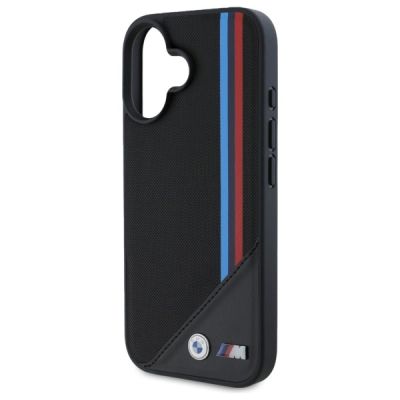 6. Etui BMW M Meshed Tricolor Stripes MagSafe na iPhone 16 - czarne