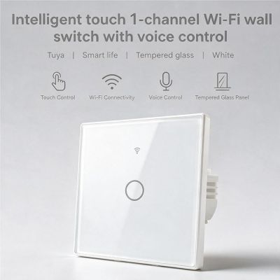 11. QOLTEC WŁĄCZNIK/WYŁĄCZNIK ŚWIATŁA | DOTYKOWY 1-KANAŁOWY | WI-FI | TIMER | TUYA | BIAŁY
