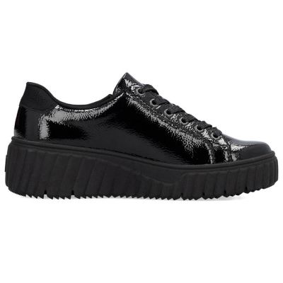 5. Buty na koturnie czarne Rieker W N2501-00