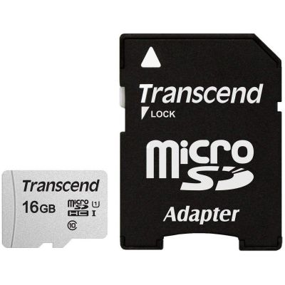 2. SD microSD Card  16GB Transcend SDHC USD300S-A w/Adapter