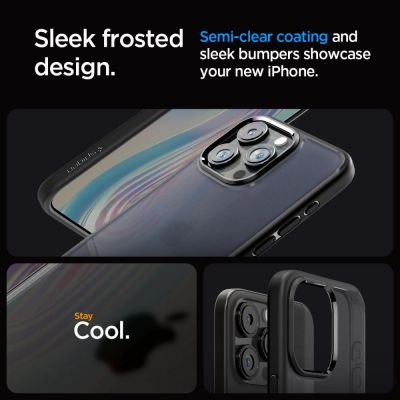 13. Etui Spigen Ultra Hybrid na iPhone 15 Pro - przezroczysto-czarne