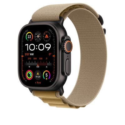 2. Pasek Apple Watch Alpine Loop dla Watch Ultra 49mm Mandel / Titan czarny (S)