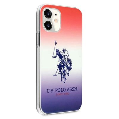 4. Etui U.S. Polo Assn. Gradient Pattern Collection na iPhone 12 mini - czerwono-niebieskie