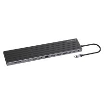 Stacja dokująca CONCEPTRONIC 14-1 USB-C->2xHDMI/DP/2xUSB-C/+ 18cm bk