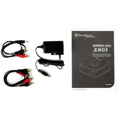 10. Silverstone SST-EB03S wzmacniacz do słuchawek Srebrny