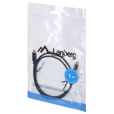 4. Kabel Lanberg CA-CMCM-10CU-0010-BK (USB typu C - USB typu C ; 1m; kolor czarny)