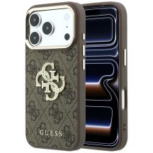 Etui Guess 4G & Big Strass Logo na iPhone 18 Pro / 17 Pro - brązowe