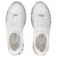6. Skórzane półbuty sneakersy na platformie w kwiaty białe Filippo DP7507