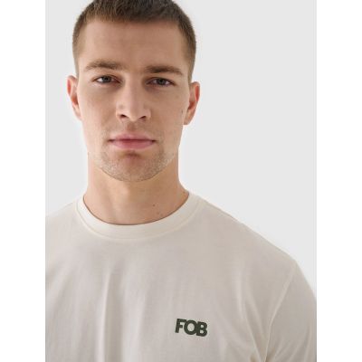 4. Longsleeve oversize z nadrukiem męski 4F 4FWAW24TLONM315-11S