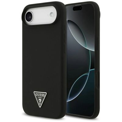 Etui Guess Silicone Triangle Logo MagSafe do iPhone 17 Air - czarne