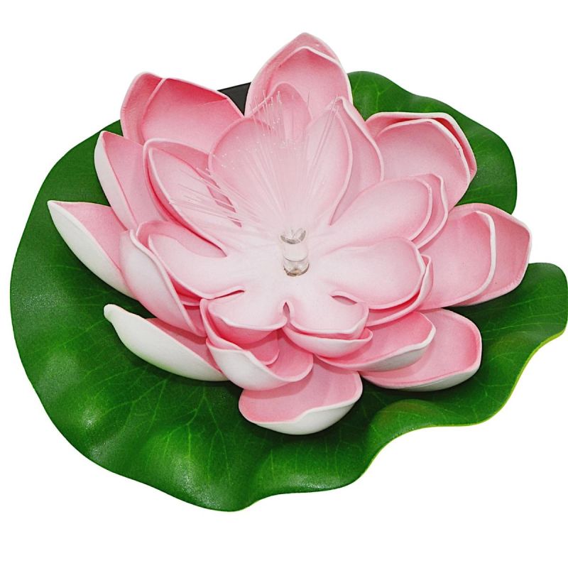 18. LAMPA SOLARNA LILIA WODNA 17CM RÓŻOWA