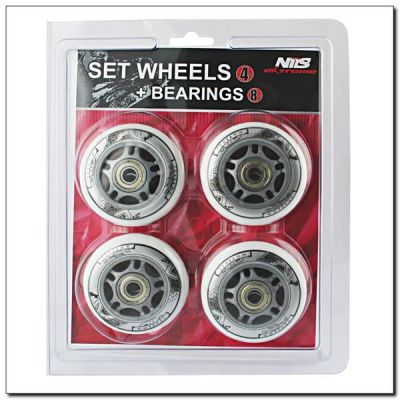 7. PU 84x24 82A PRZEZROCZYSTE (4 szt.) + ABEC-7 CHROME (8 szt.) ZESTAW NILS EXTREME