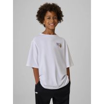 T-shirt loose z nadrukiem chłopięcy 4F 4FJRAW26TTSHM4527-10S