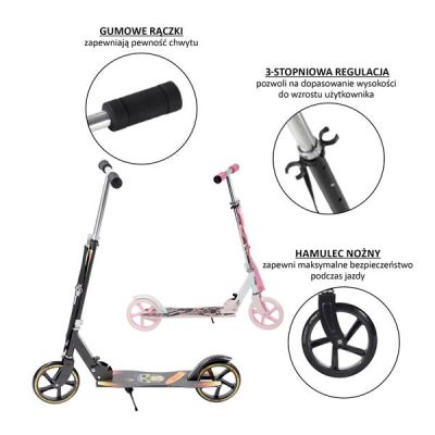 41. Hulajnoga Nils Extreme HA205D Pink PU 205MM 