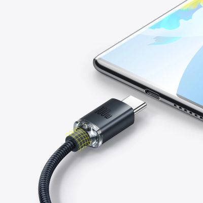 8. Baseus Crystal Shine Series kabel przewód USB do szybkiego ładowania i transferu danych USB Typ A - USB Typ C 100W 1,2m czarny (CAJY000401)