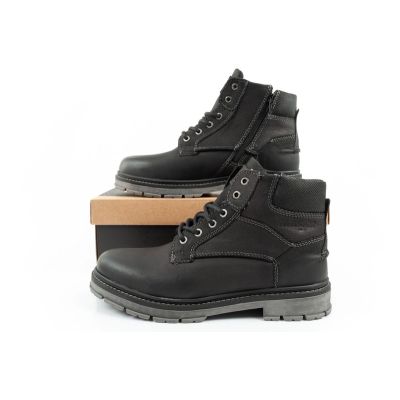 10. Wrangler Allan Mid  buty męskie sztyblety trzewiki eleganckie skórzane czarne