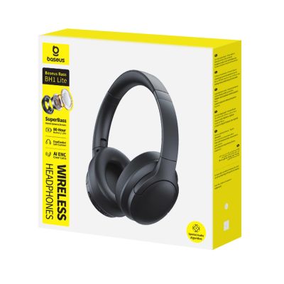 4. Słuchawki bezprzewodowe Baseus Bass BH1 Lite nauszne Bluetooth 6.0 - czarne