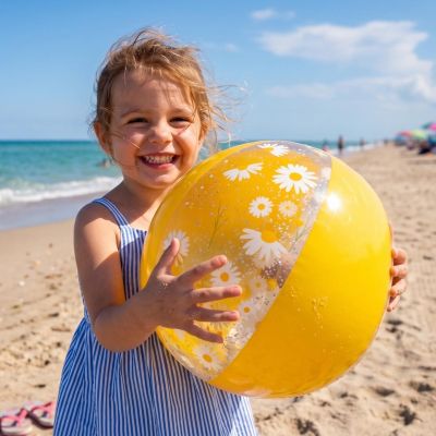 5. PIŁKA PLAŻOWA DMUCHANA 50CM DAISY ŻÓŁTA 53174