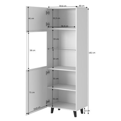 4. Witryna PAFOS 60x40x182 czarny mat