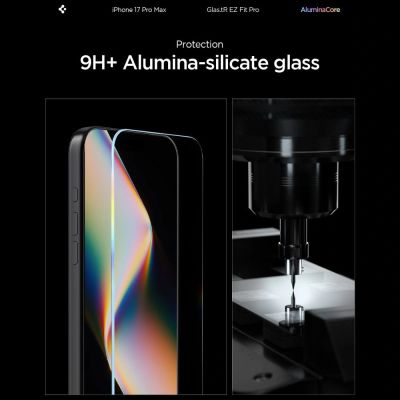 8. Szkło hartowane Spigen Glas.TR EZ Fit Pro na iPhone 16 Pro Max / 17 Pro Max