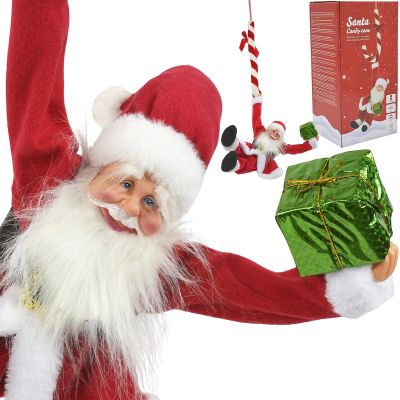 20. MIKOŁAJ ŚWIĄTECZNY GRAJĄCY RUSZAJĄCY SIĘ WISZĄCY Z LIZAKIEM CANDY 82CM MICA