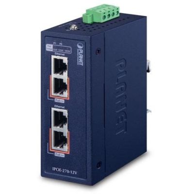 4. PLANET IPOE-270-12V przełącznik sieciowy Obsługa PoE Niebieski