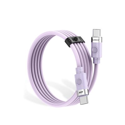 2. Kabel Orico CDX 60W 3A Power Delivery USB-C - USB-C 1m - fioletowy